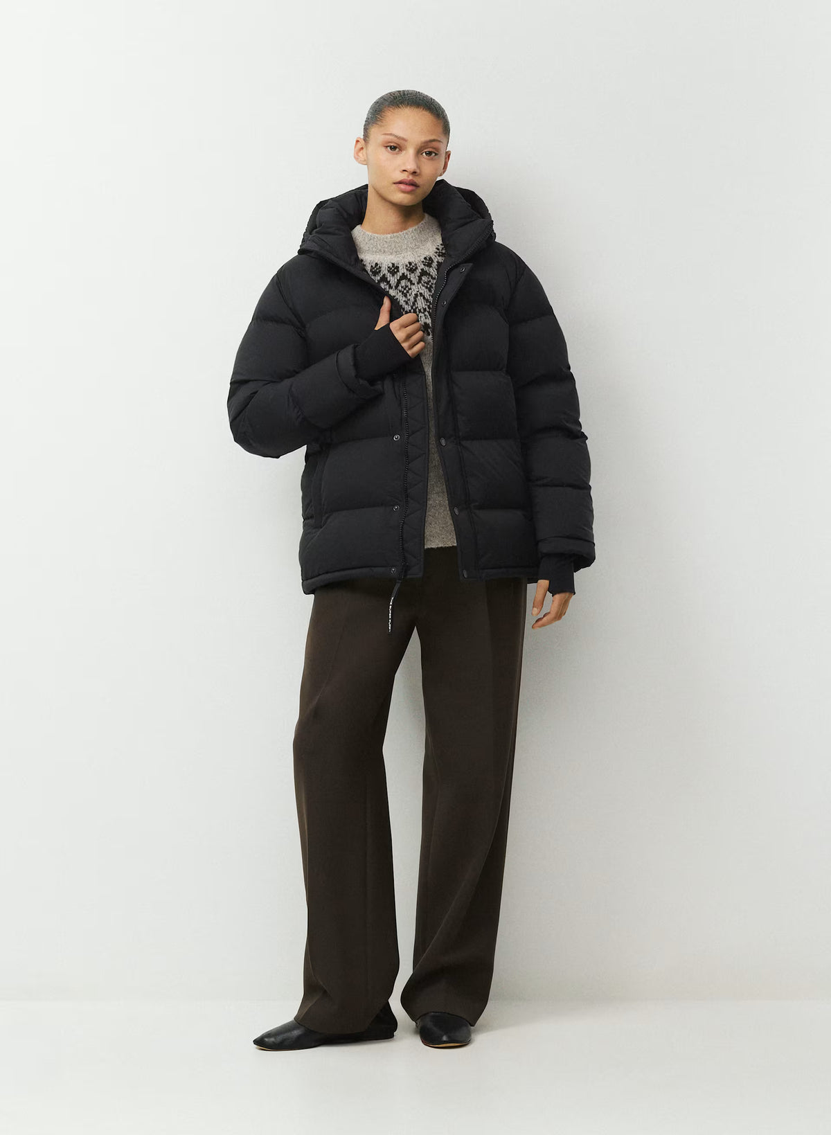 Long Down Puffer Jacket - Blue