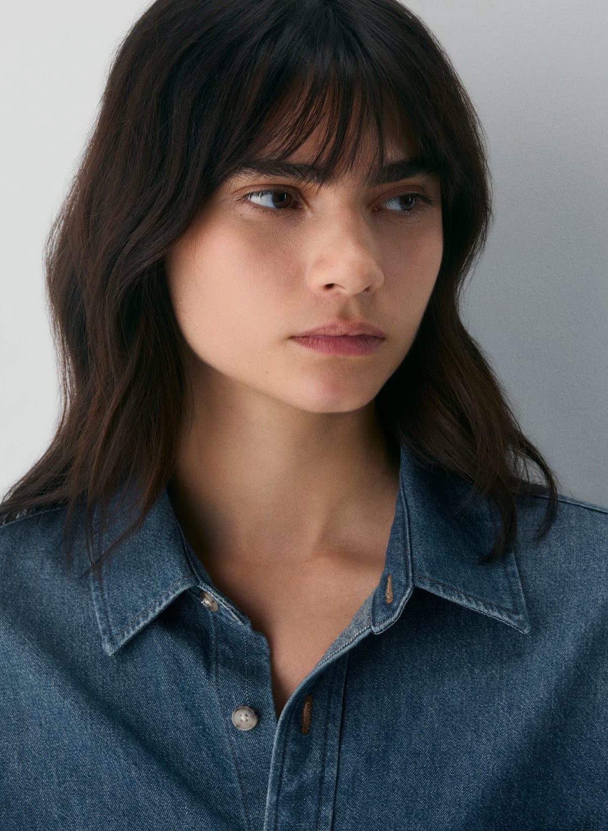 Oversized Hemp Blend Denim Shirt - Indigo