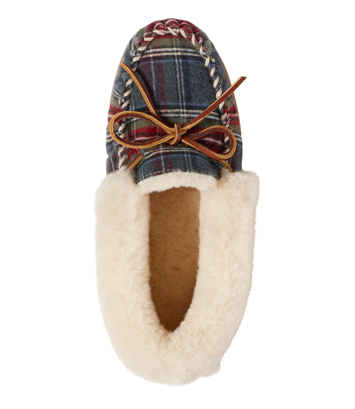 Women's Plaid Shearling Moccasin Slippers