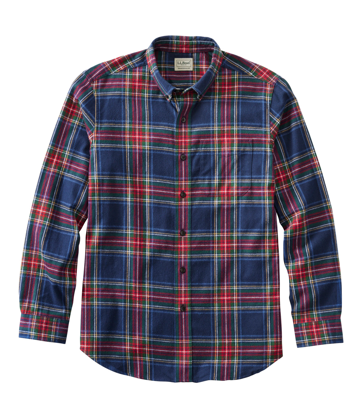 Men's Cotton Flannel Button-Down Shirt - Grey Plaid