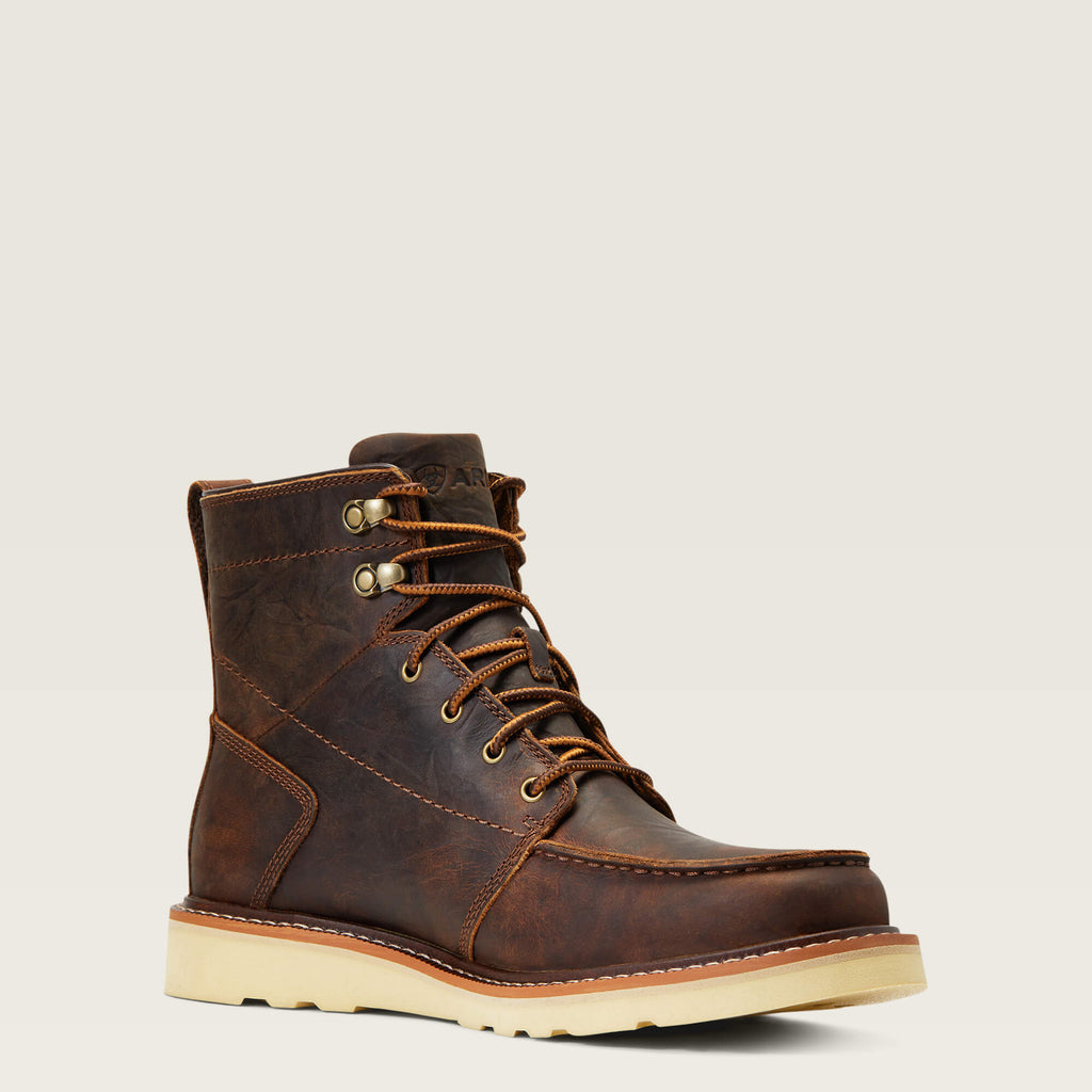 Men's Leather Lace-Up Work Boots - Tan