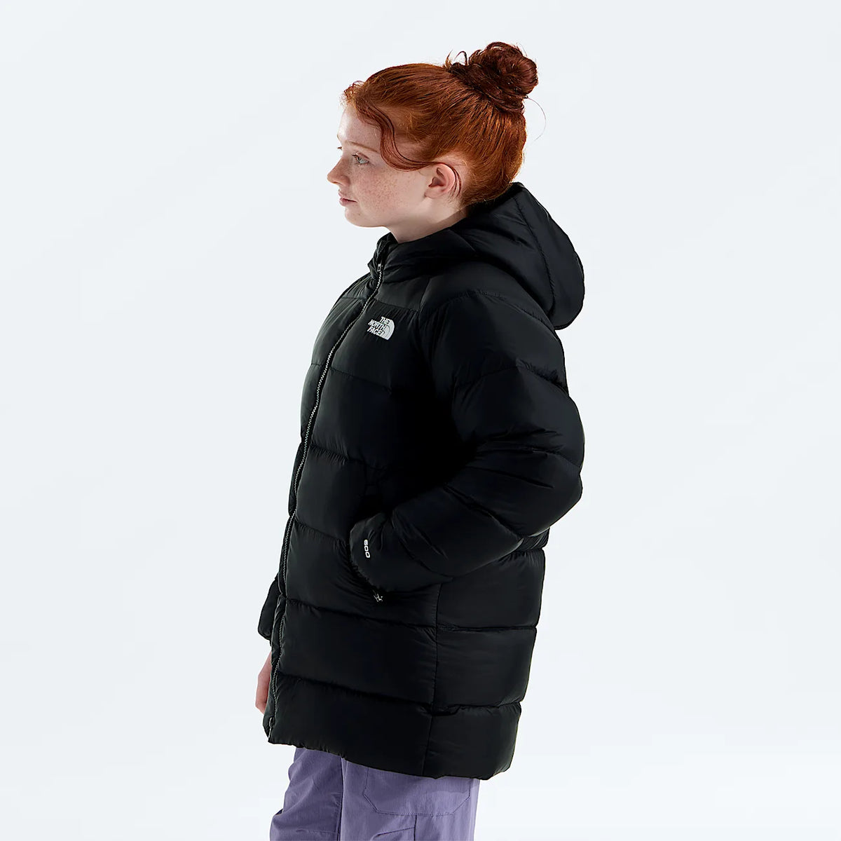 Kids' Down Hooded Parka - Black