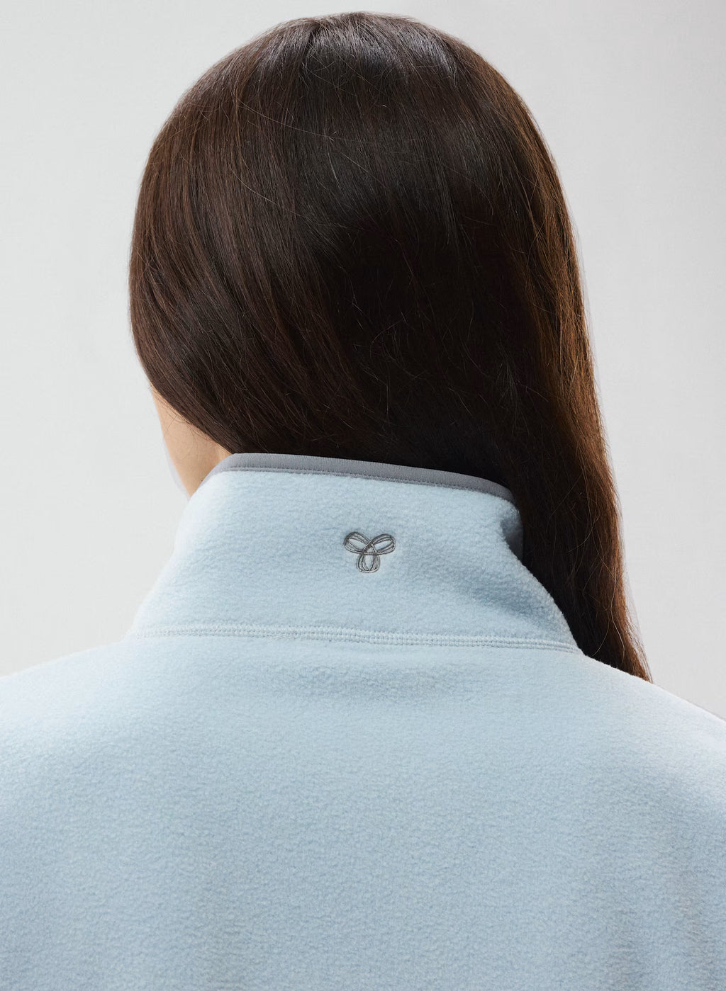 Oversized Half-Zip Microfleece Pullover - Gray