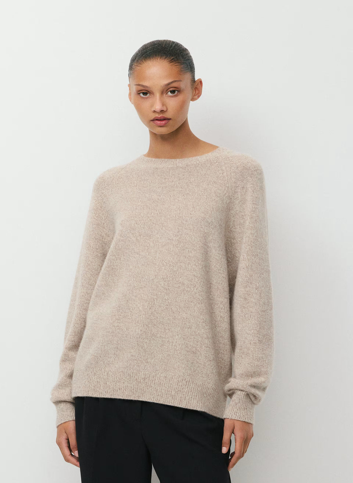 Wool Cashmere Raglan Sweater - Olive
