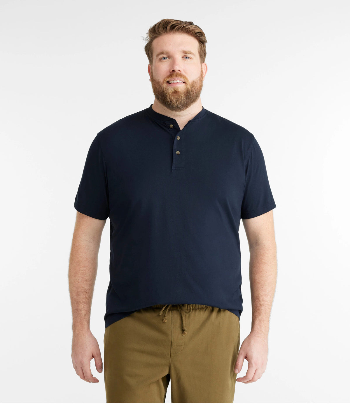 Men's Cotton Henley T-Shirt - Blue