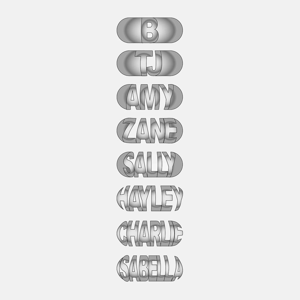 Personalized Silver-Tone Letter Band Ring