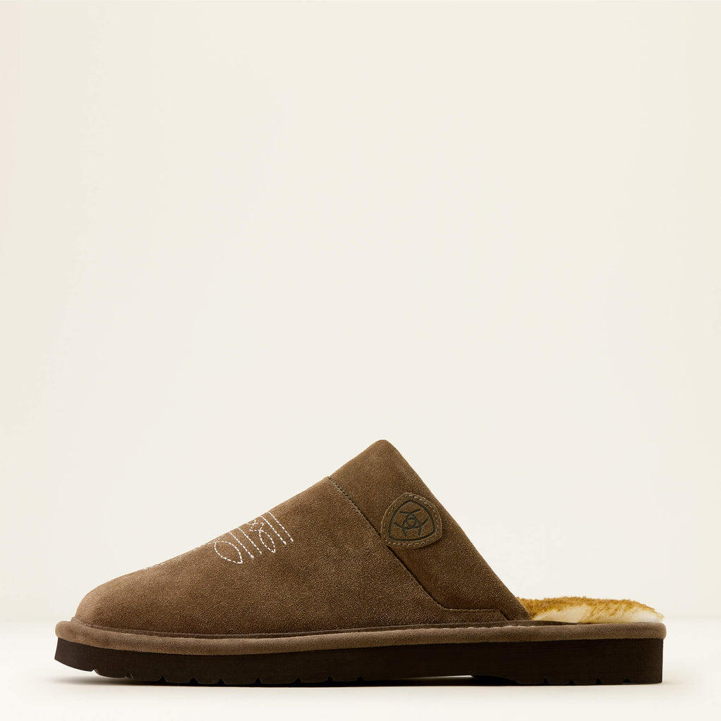 Men's Suede Square Toe Slipper - Chestnut