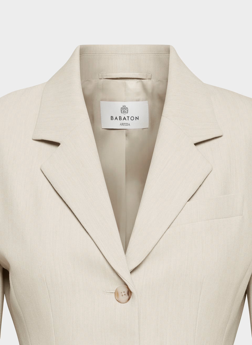 Single-Breasted Stretch Blazer - Brown Check