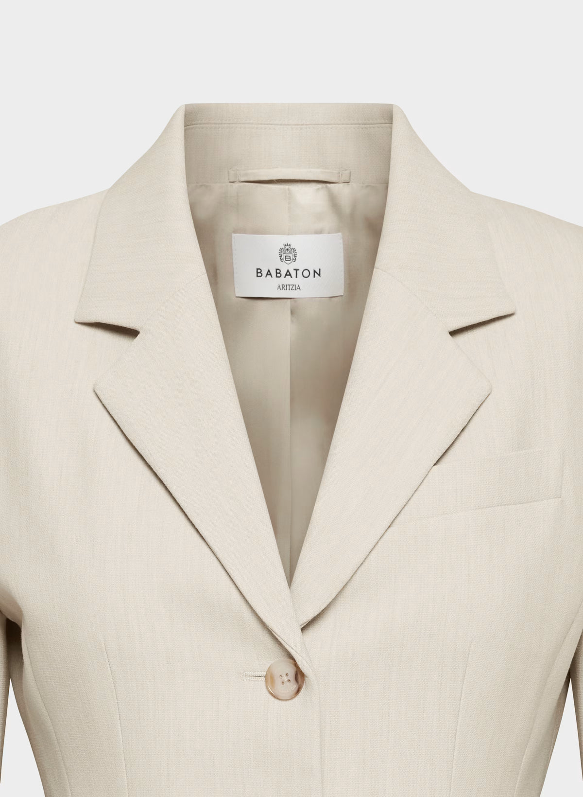 Single-Breasted Stretch Blazer - Brown Check