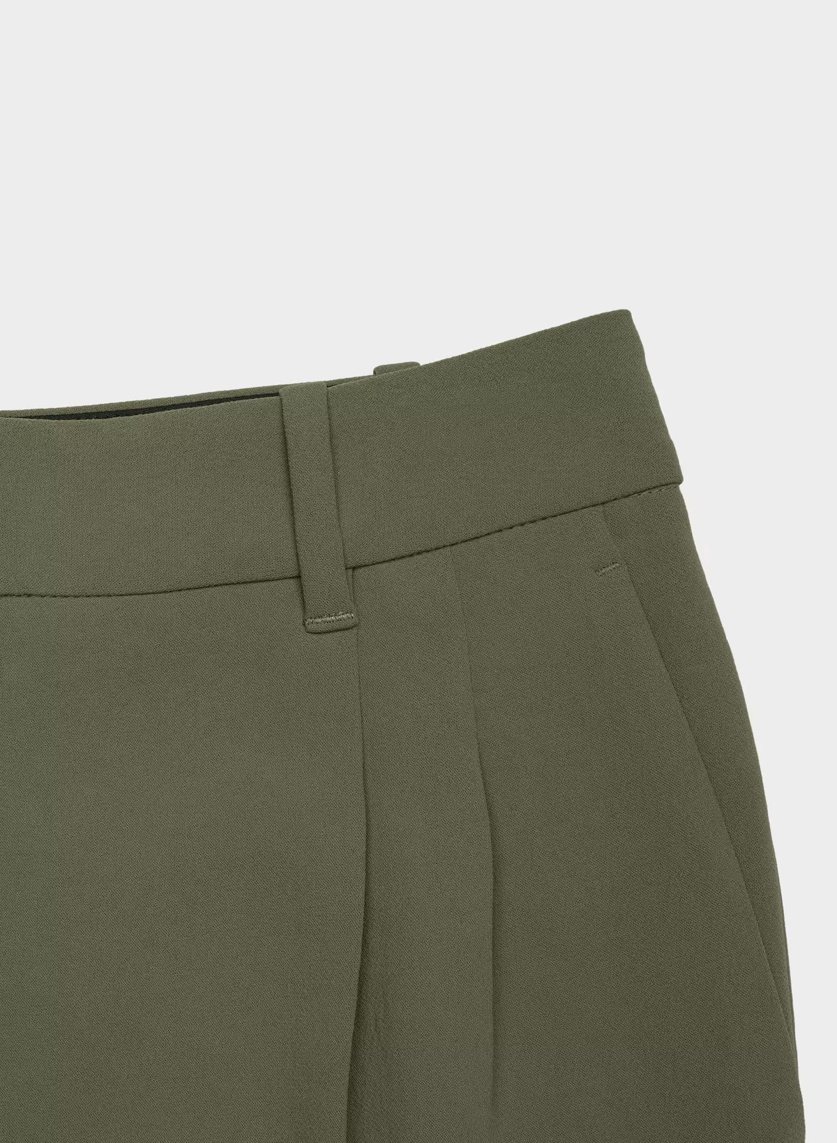 High-Rise Wide-Leg Crepe Trousers - Sand
