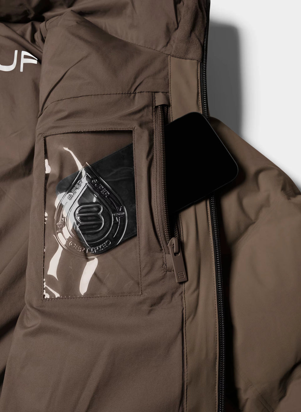 Waterproof Long Down Puffer Coat - Gray