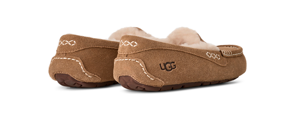 Women's Water-Resistant Suede Moccasin Slipper - Black