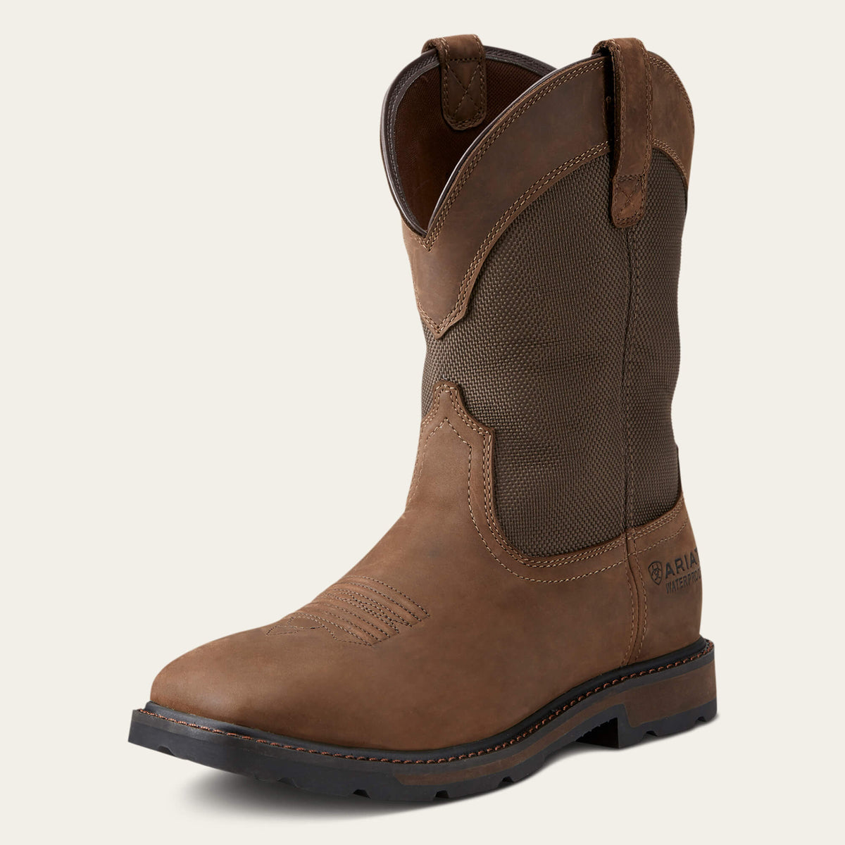 Men's Waterproof Steel Toe Work Boots - Brown