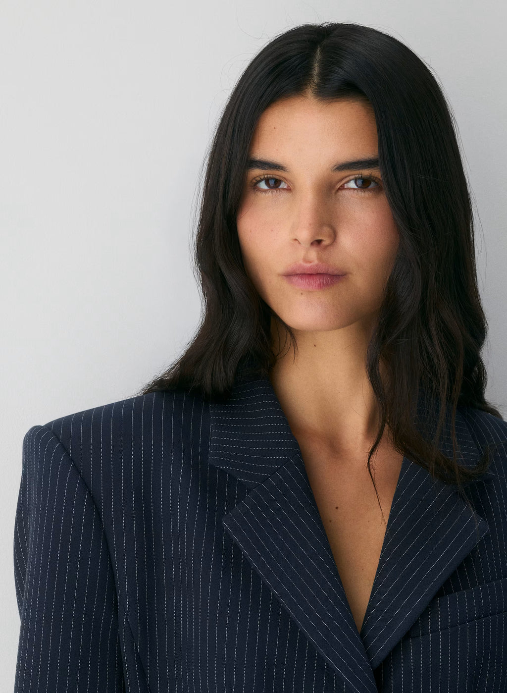 Single-Breasted Stretch Blazer - Brown Check