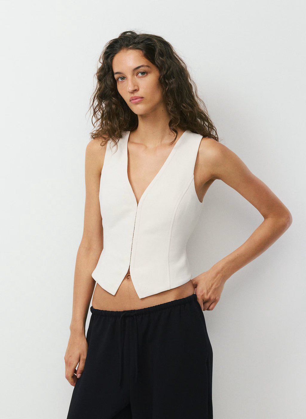 Lined Tailored Suit Vest - Olive
