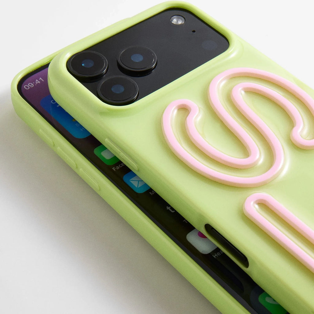 Custom Bright Green and Light Pink Phone Case
