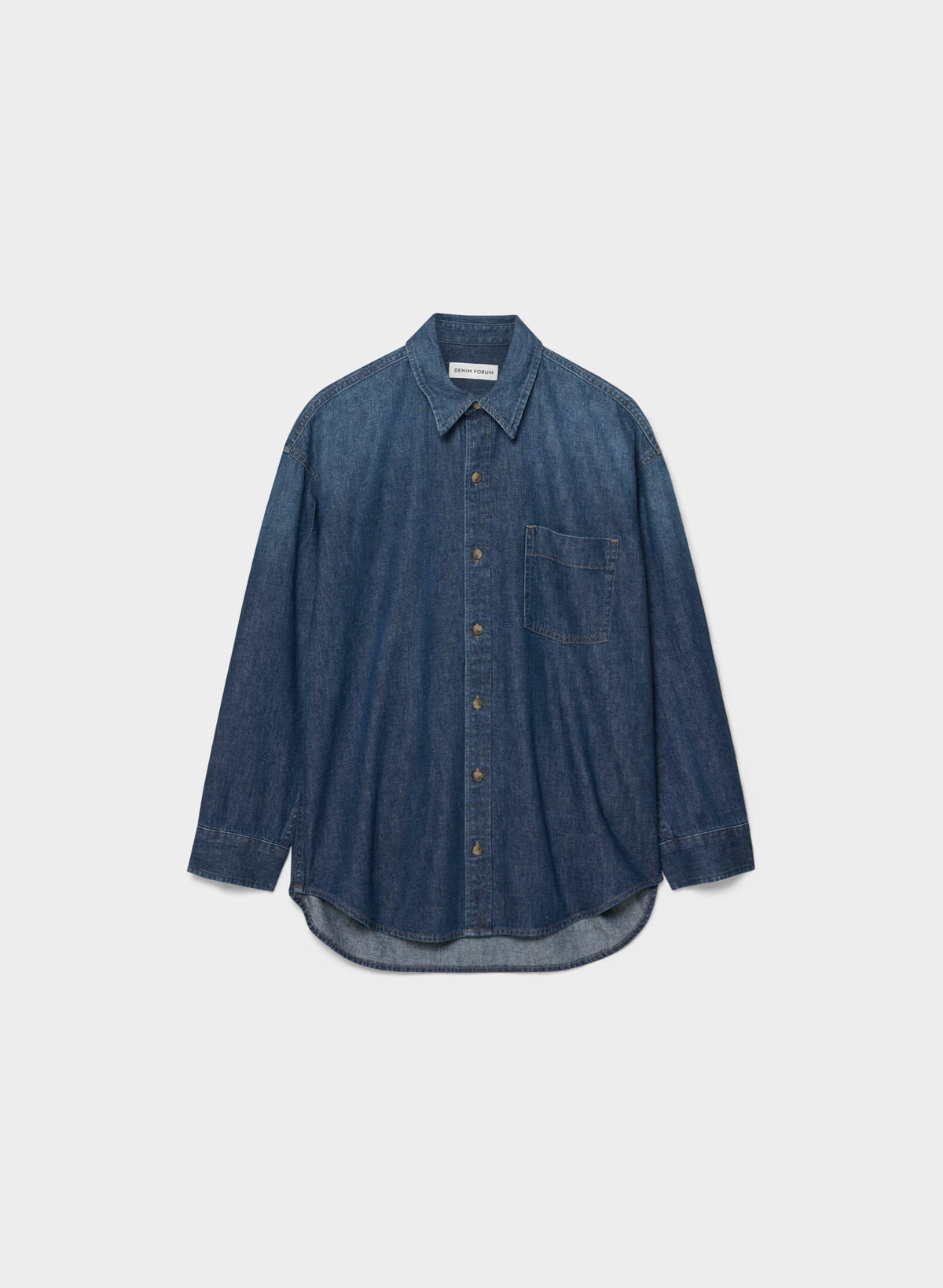 Oversized Hemp Blend Denim Shirt - Indigo