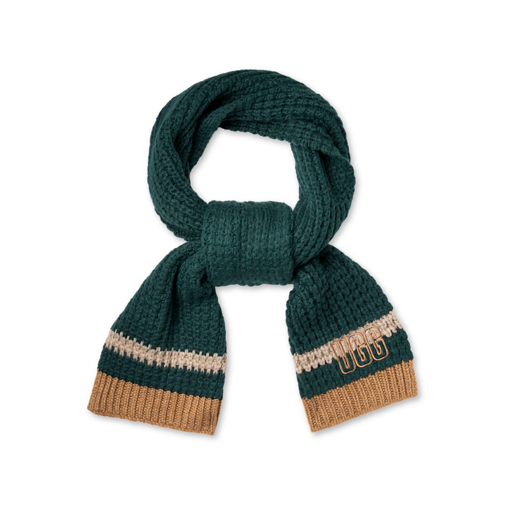 Men's Waffle Knit Stripe Scarf - Multi