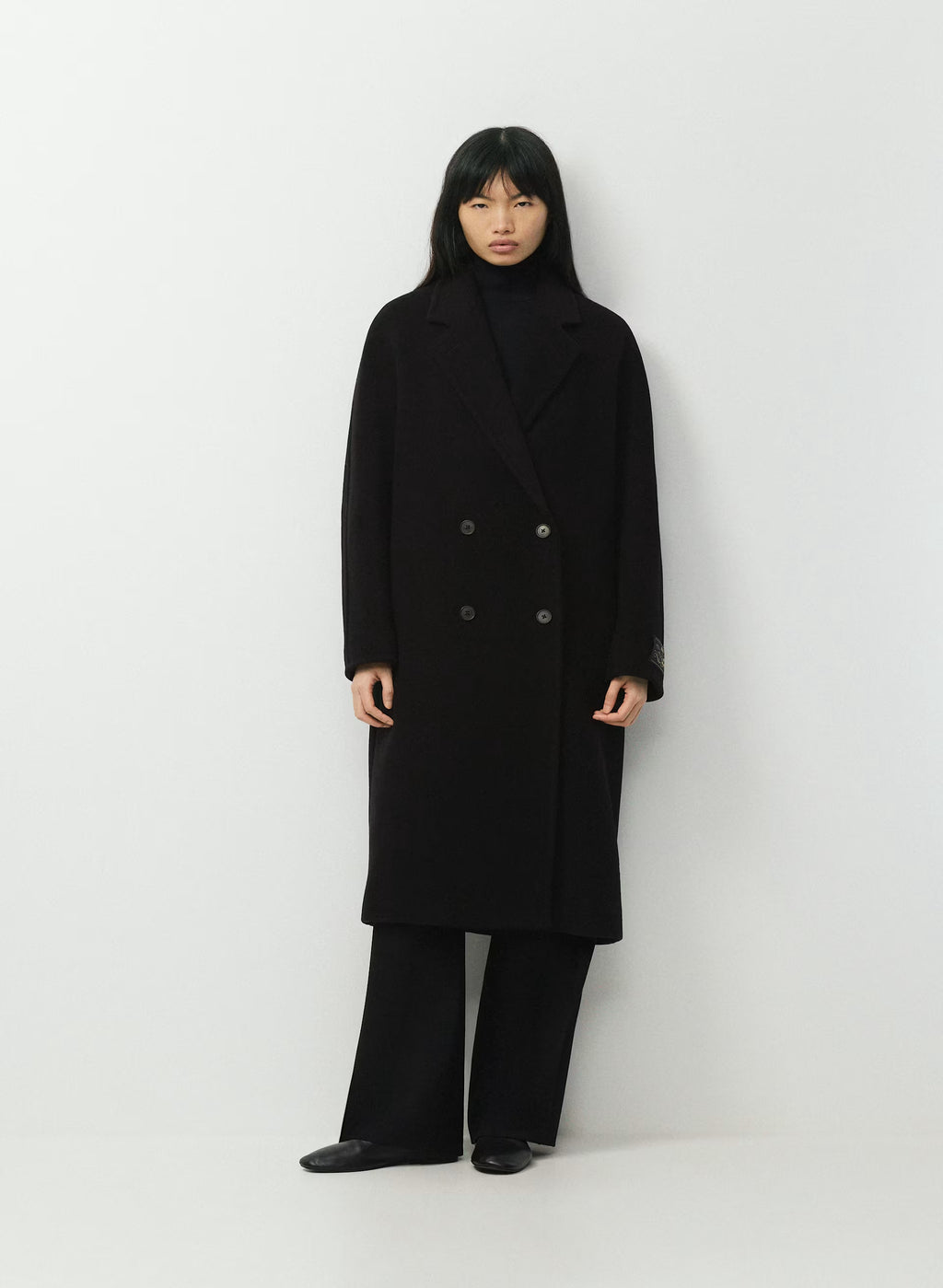 Double-Breasted Wool Cashmere Coat - Herringbone