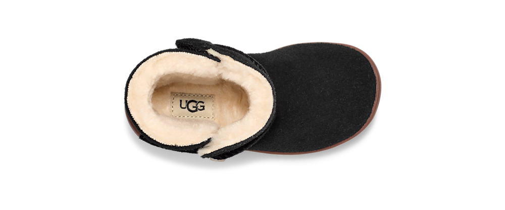 Toddler Suede Hook-And-Loop Boots - Black