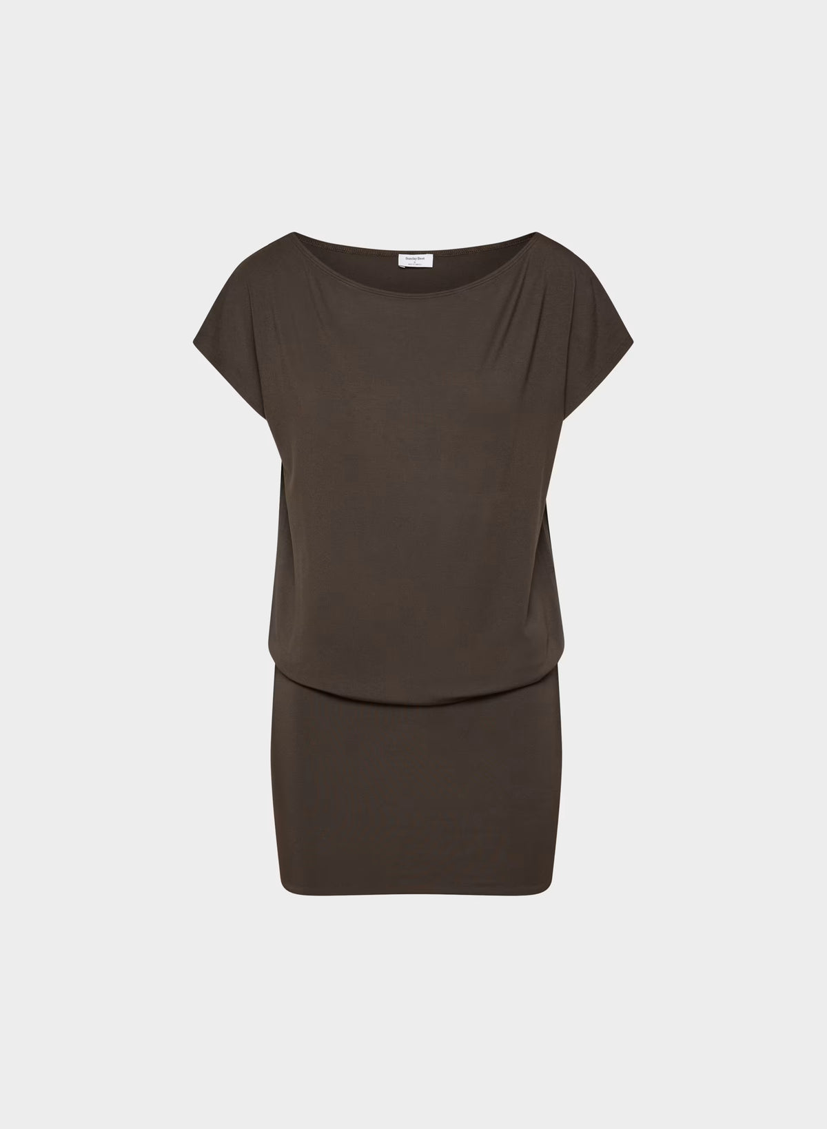 Boatneck Modal Jersey Mini Dress - Gray