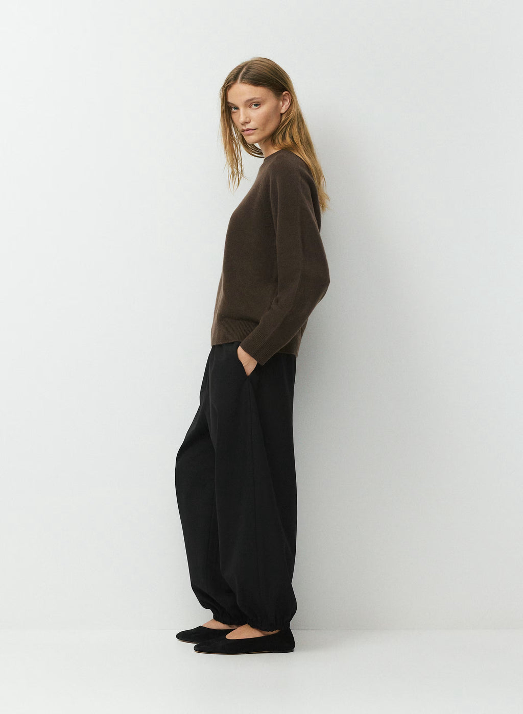 Wool Cashmere Raglan Sweater - Olive