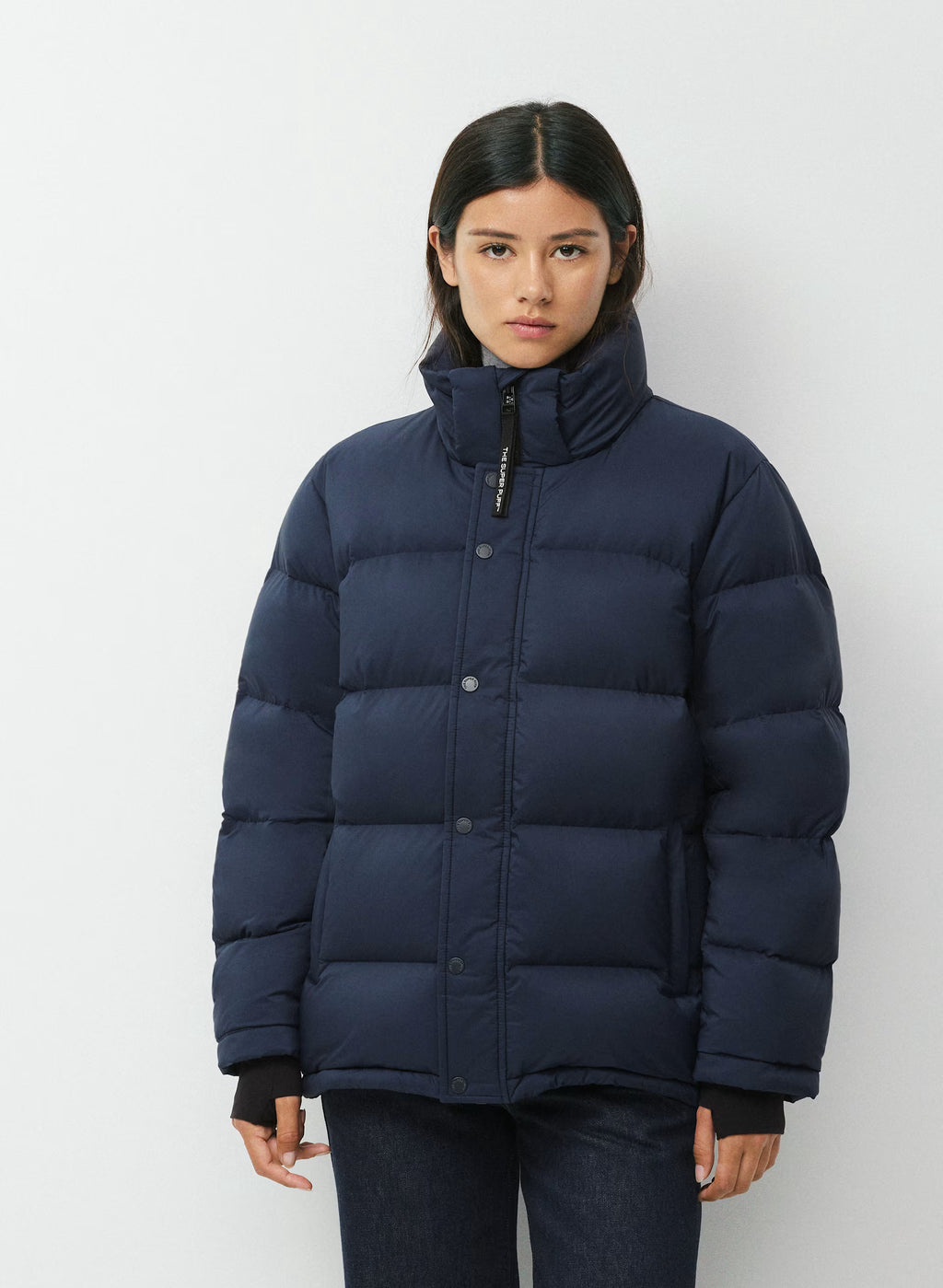 Long Down Puffer Jacket - Blue