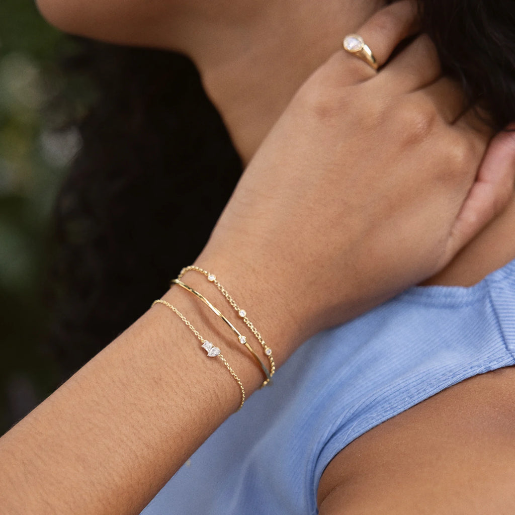 Gold-Plated Two-Stone Crystal Bracelet