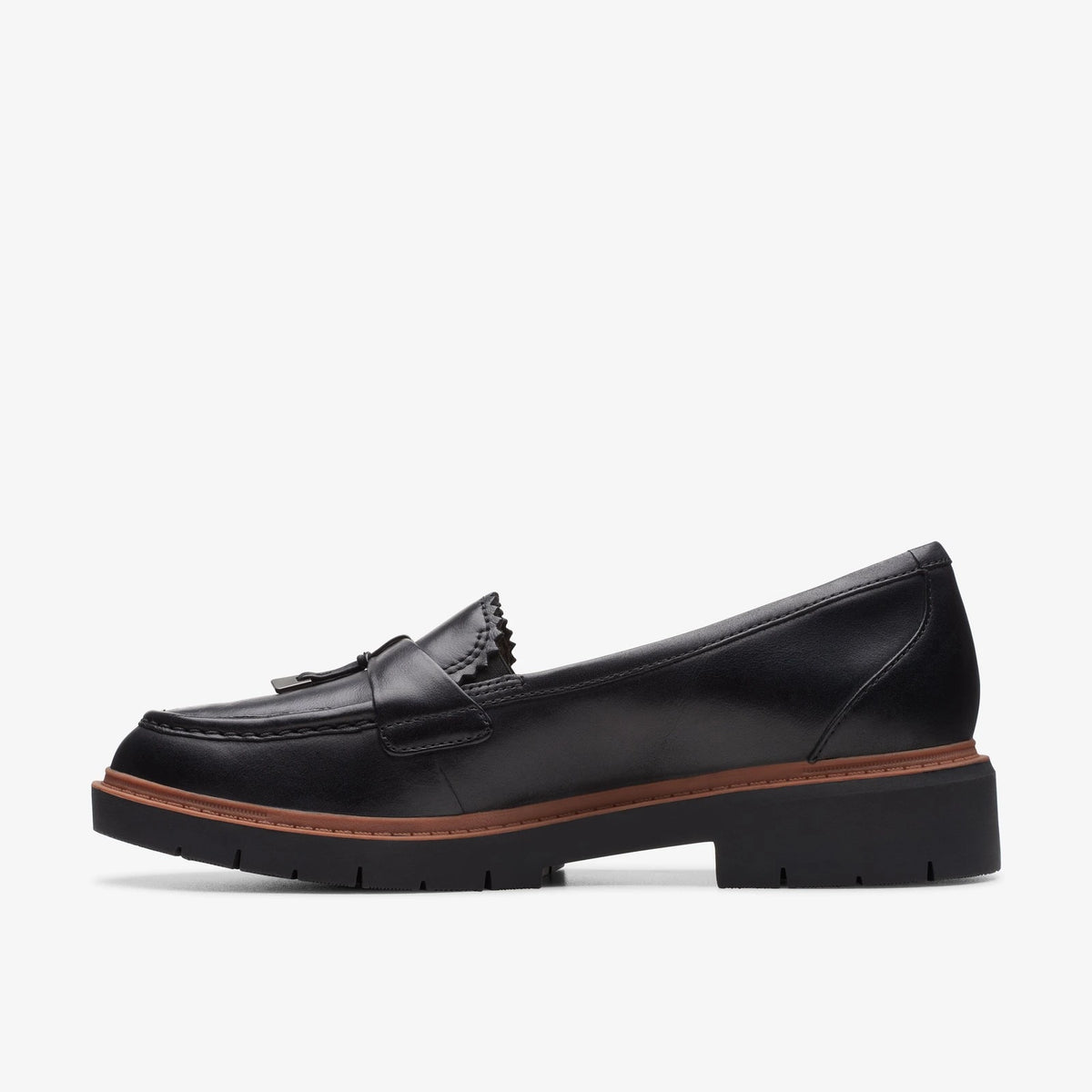 Leather Lug Sole Loafer - Black