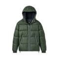 Men's Hooded Puffer Jacket - Green