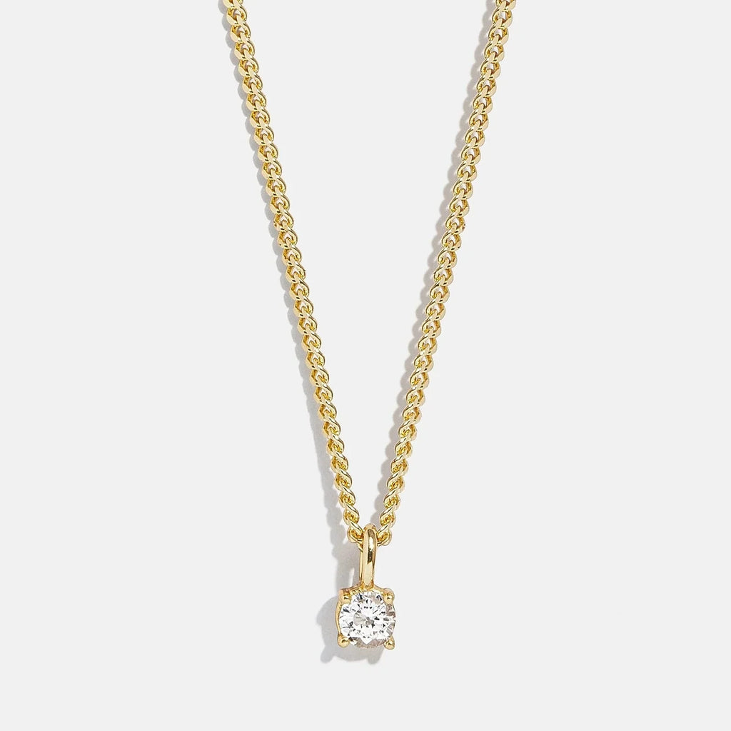 Gold-Plated Crystal Curb Chain Necklace