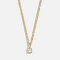 Gold-Plated Crystal Curb Chain Necklace