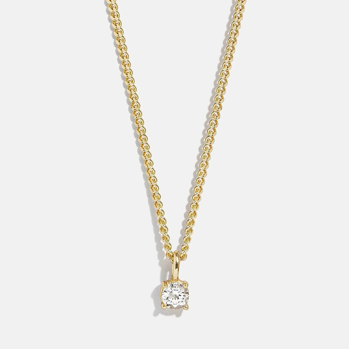 Gold-Plated Crystal Curb Chain Necklace