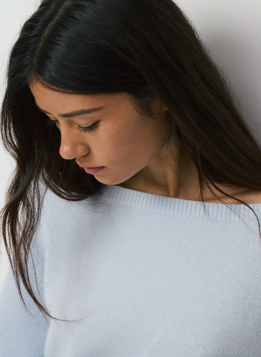 Cashmere Boatneck Sweater - Heather Gray