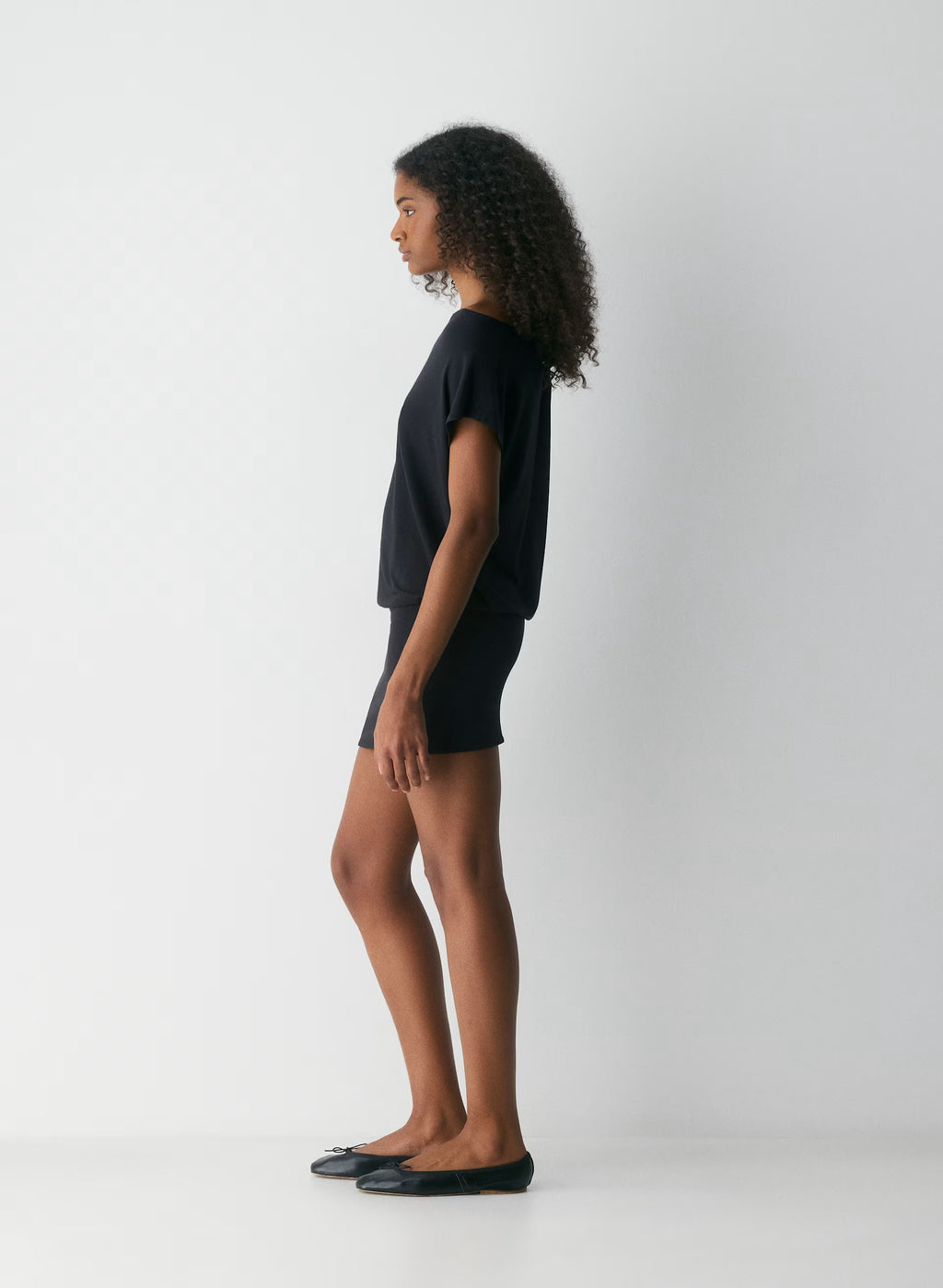 Boatneck Modal Jersey Mini Dress - Gray