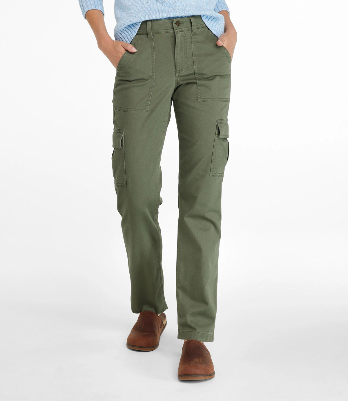 Women's Mid-Rise Stretch Cargo Pants - Olive