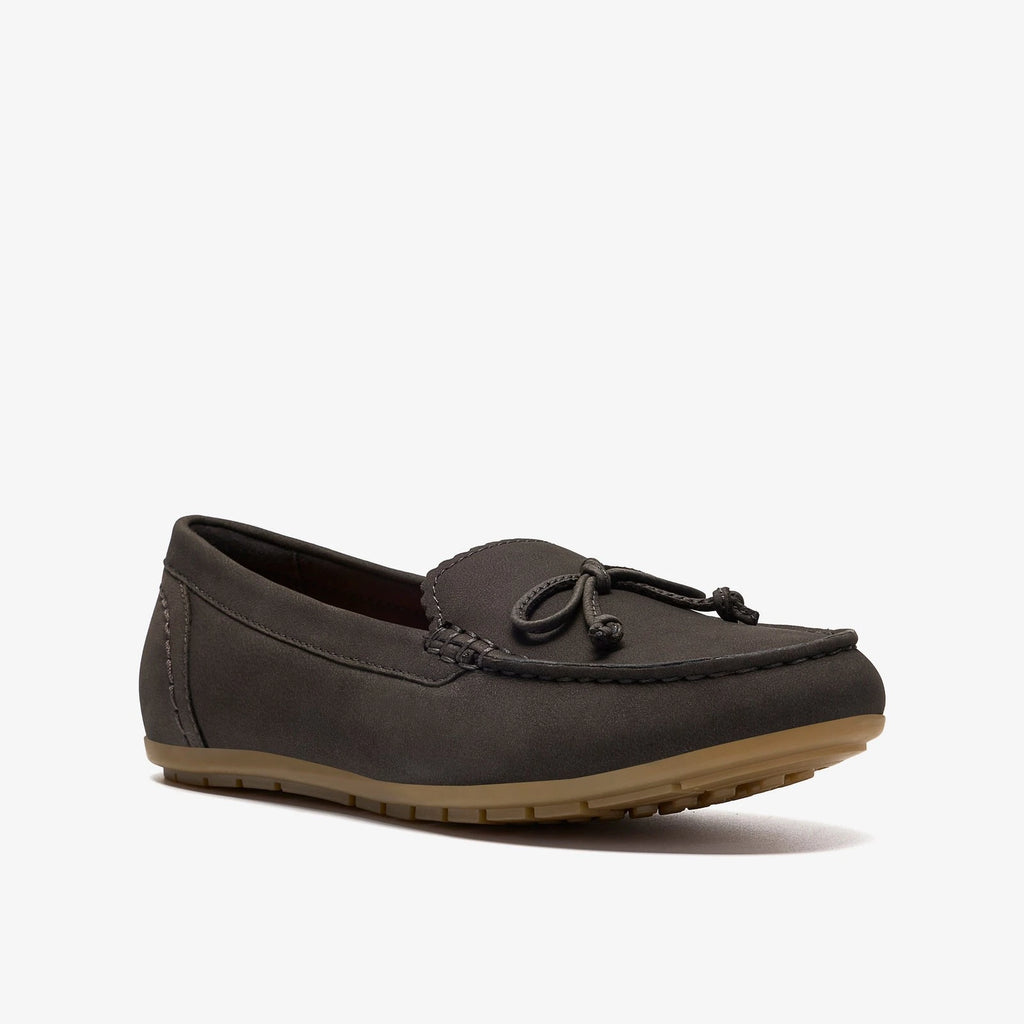 Women's Nubuck Moccasin Loafer - Dark Grey