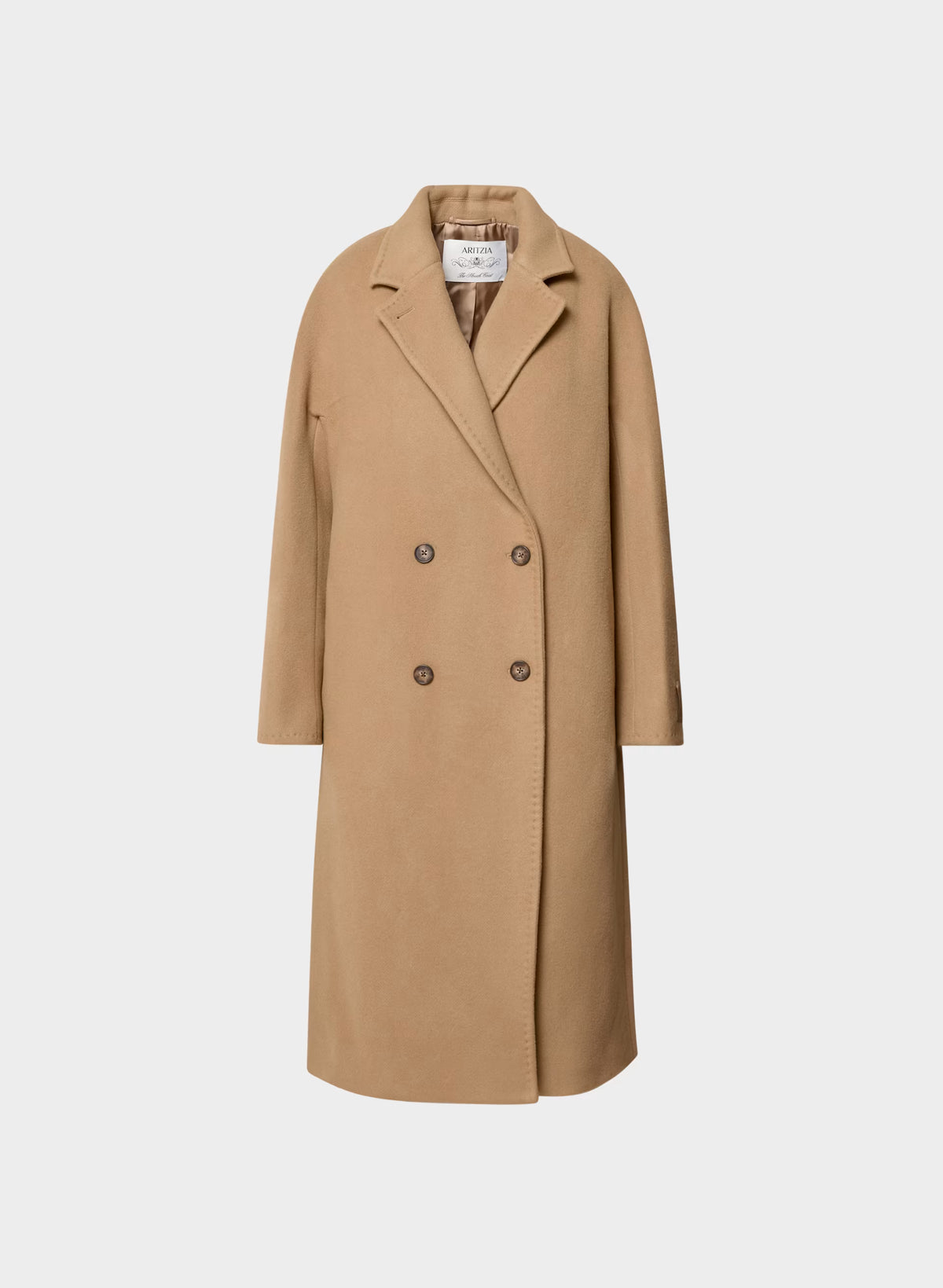 Double-Breasted Wool Cashmere Coat - Herringbone