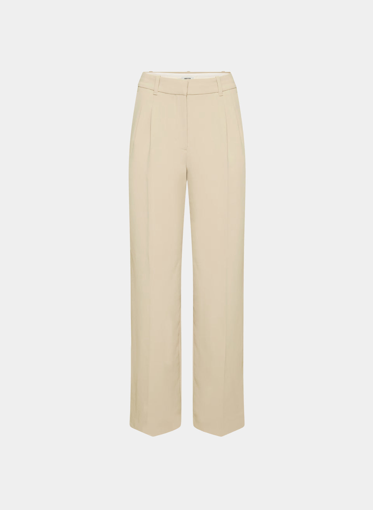 High-Rise Wide-Leg Crepe Trousers - Sand