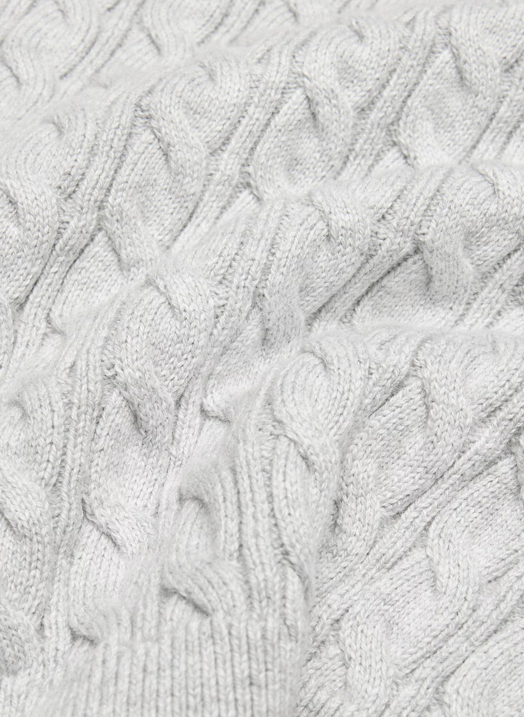 Off-Shoulder Cable Knit Sweater - Gray