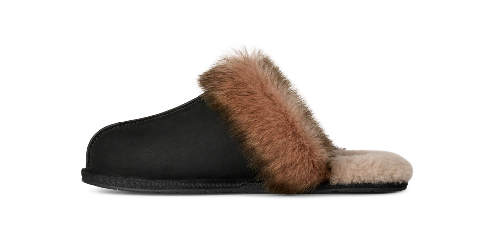 Women's Nubuck Sheepskin Collar Slipper