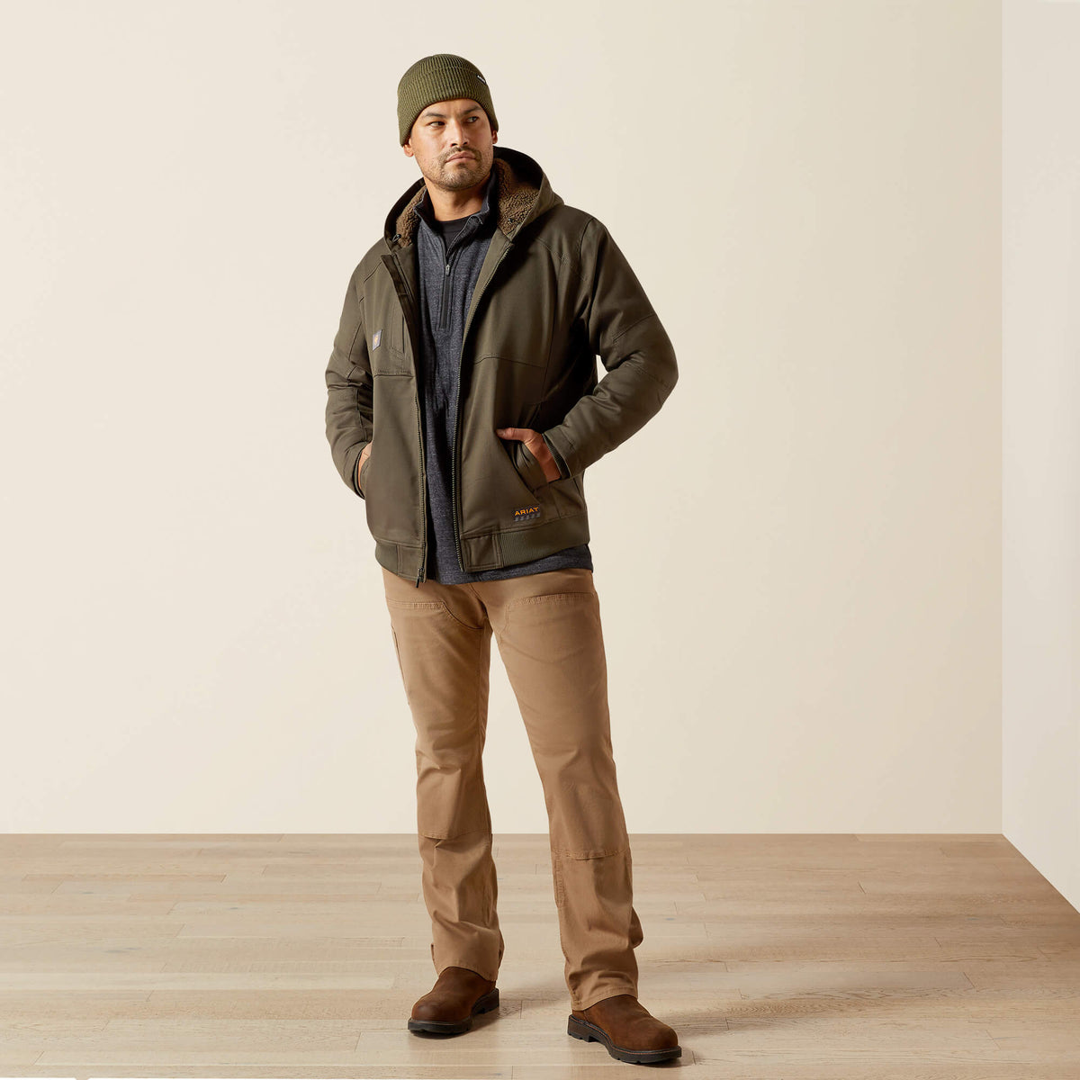 Men's Water-Repellent Sherpa-Lined Work Jacket