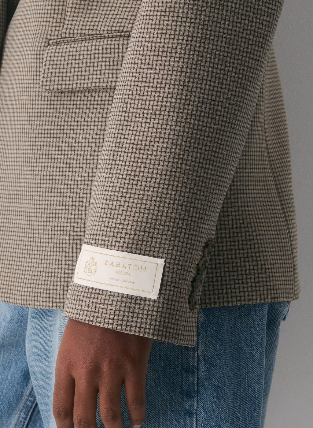 Single-Breasted Stretch Blazer - Check