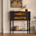 Solid Ash Wood Carved Accent Storage Cabinet, French Style