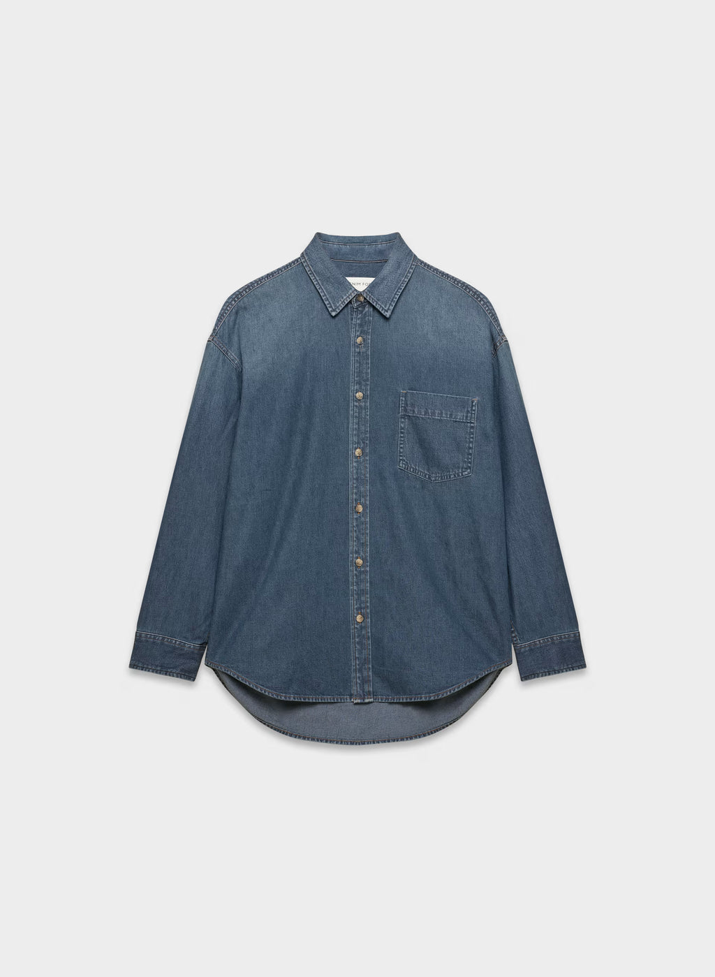 Oversized Hemp Blend Denim Shirt - Indigo