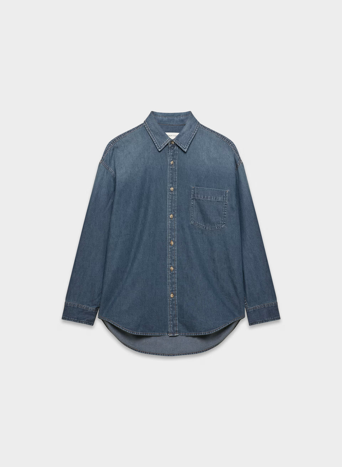 Oversized Hemp Blend Denim Shirt - Indigo