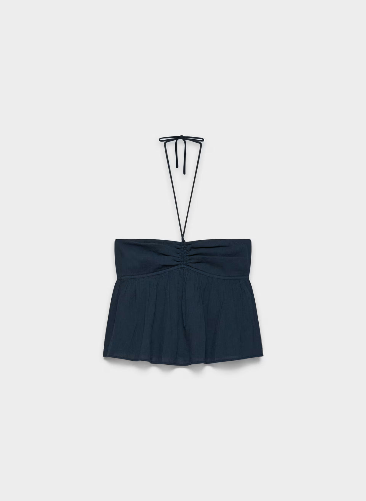 Cotton Halter Top - Navy