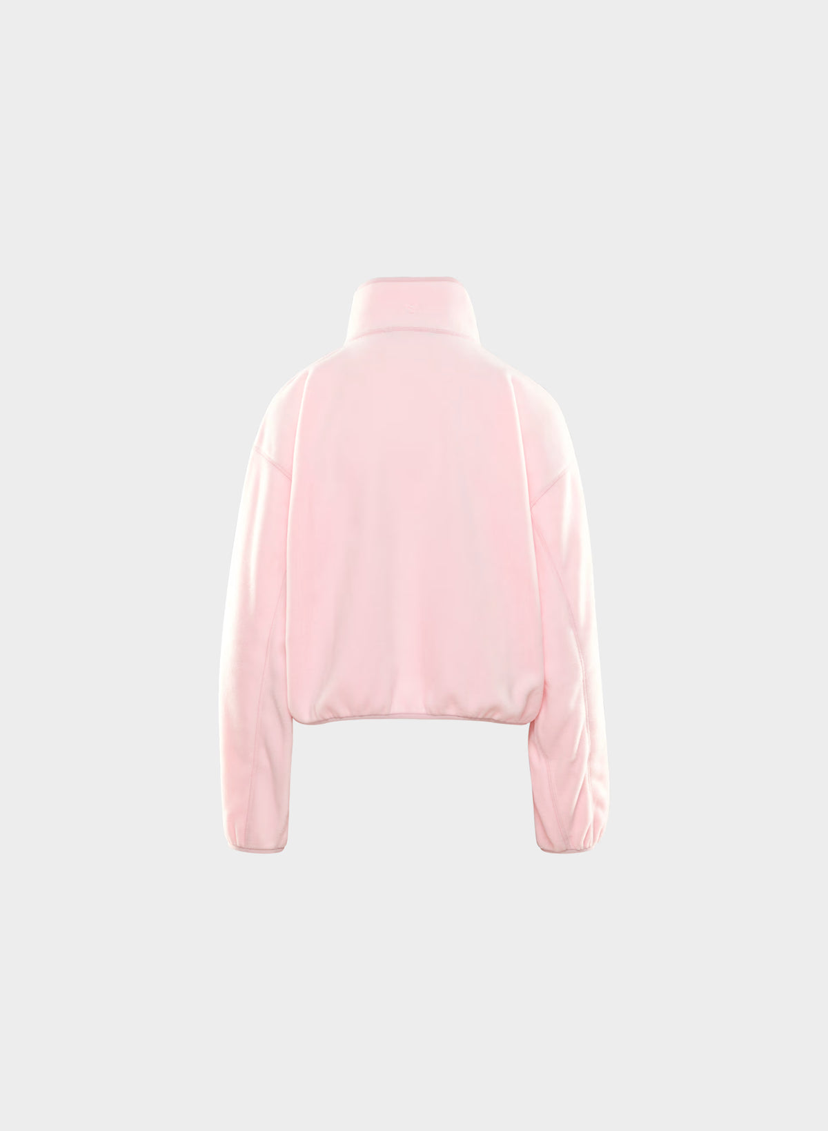 Oversized Half-Zip Microfleece Pullover - Gray