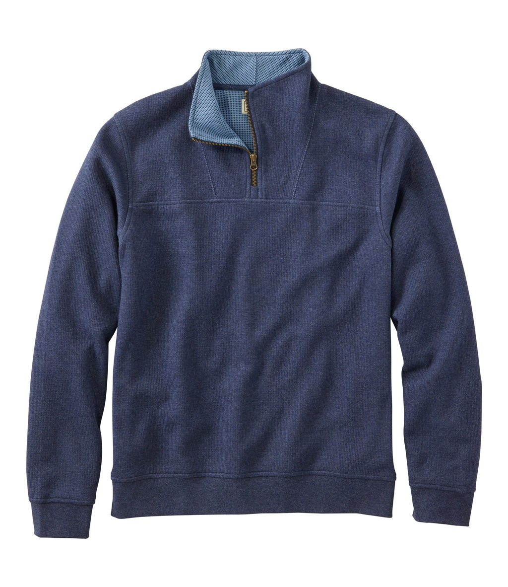Men's Waffle Knit Quarter-Zip Sweatshirt - Blue