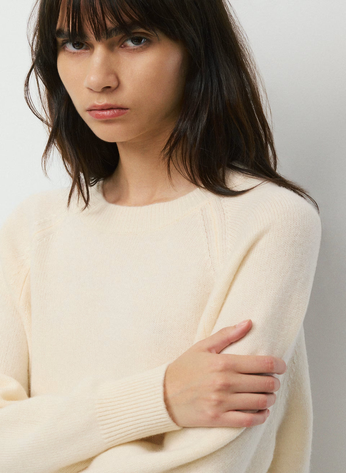 Wool Cashmere Raglan Sweater - Olive